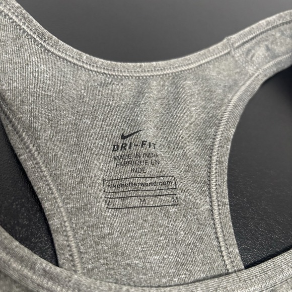 Nike Pro Women's Sports Bra Dri-Fit Gray Sz Medium Athletic Workout Racerback - Picture 5 of 5